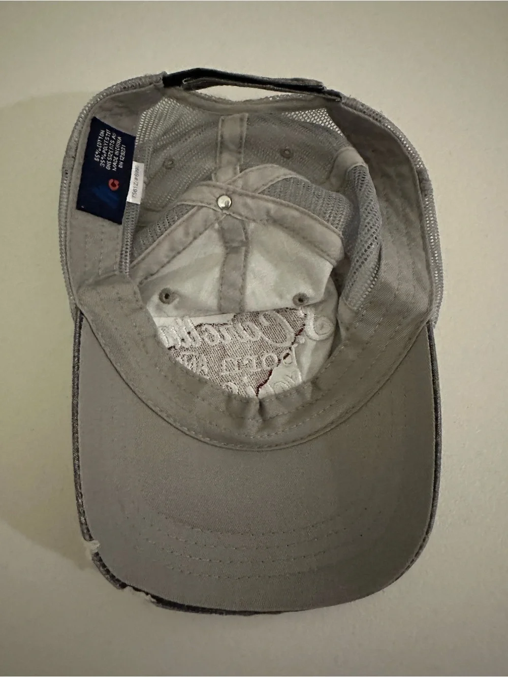 Light Gray Mesh Back Adjustable Cap 